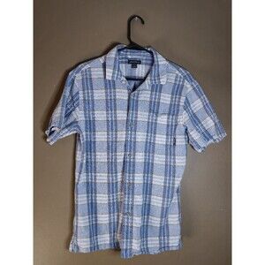 Eddie Bauer Classic Fit Button Up Shirt Plaid Short Sleeve Mens Sz Small